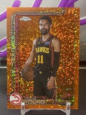 2025-26 Topps Chrome Update Trae Young Orange Speckle 24/25 Image Variation SSP