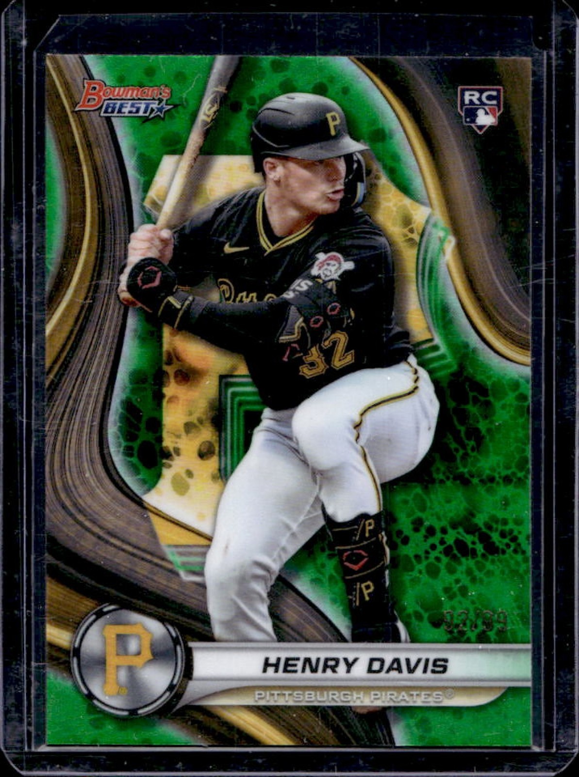 2024 Bowman's Best Henry Davis RC Green Refractor Rookie #/99 Pirates