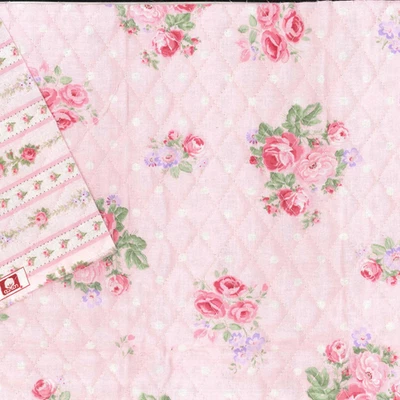 PRE-Quilted Double Faced / Sided Quilts with Batting and Stitching Roses Garden - Image 1 of 3
