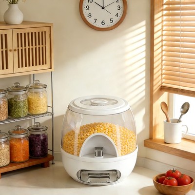 Weiß Rice & Grain Storage Container Sealed Cereal Dispenser 36,5*30*28cm