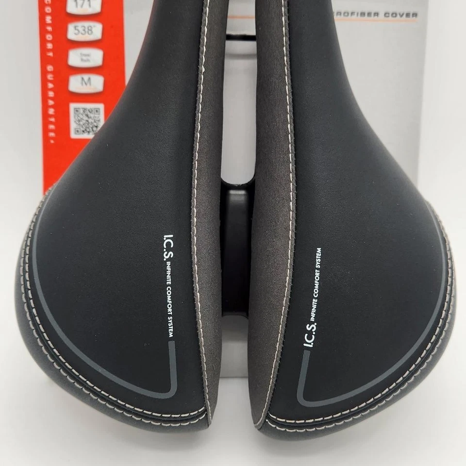 Serfas RX-921V Mens Microfiber Road Mountain Bicycle Saddle Black  OPEN PACKAGE - Image 3 of 4