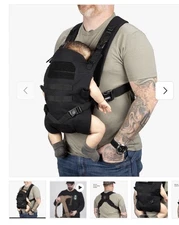 TBG Tactical Baby Gear Baby Carrier 2.0 Solid Black Adjustable Straps NEW