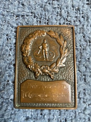 Antike Plakette Fahrradverein Germania Trebendorf 1924 Schleife Sachsen