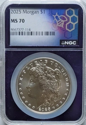 2025 Morgan and Peace Reverse Proof Dollar Set MS 70 NGC