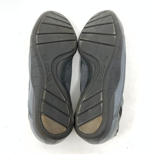 Ecco Flats Women's Size 37 US 6-6.5 Comfort Gray Pewter Leather Round Toe - Picture 6 of 8
