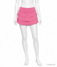Athleta Girls Pink Swing Skort L Large 12 Layered Ruffle Skirt Shorts Active