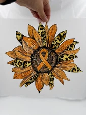 Orange Leopard Ribbon Dtf Print 11 in x 10.5 in