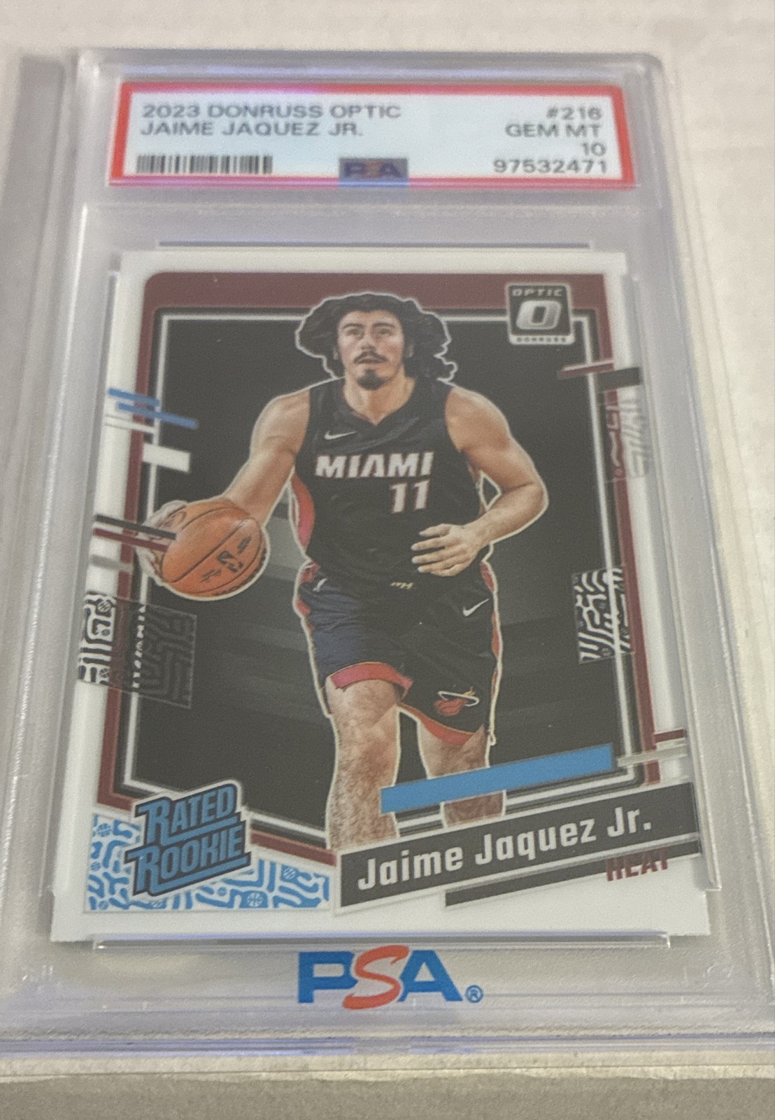 2023-24 Panini Donruss Optic - Rated Rookie Jaime Jaquez Jr. #216 (RC) PSA 10