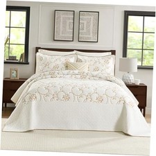 100 Cotton Bedspread California King Size - 120"x120" Cal King Beige