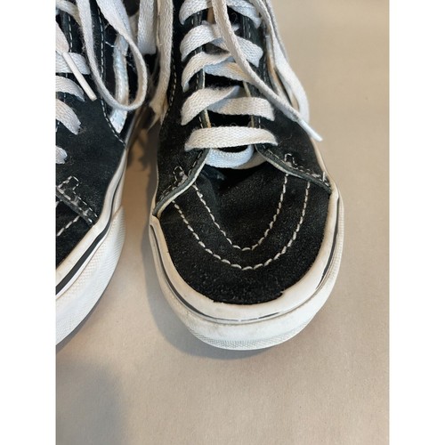 Vans Kid’s Old School High Top Black White Shoes Size 1 - Picture 4 of 10