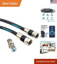 2FT RG6 Coaxial Cable Connectors Set - High-Speed Internet, Broadband and Dig...
