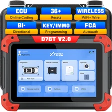 XTOOL D7BT OBD2 Scanner Bidirectional Diagnostic Key Programming WIFI+ Wire FCA