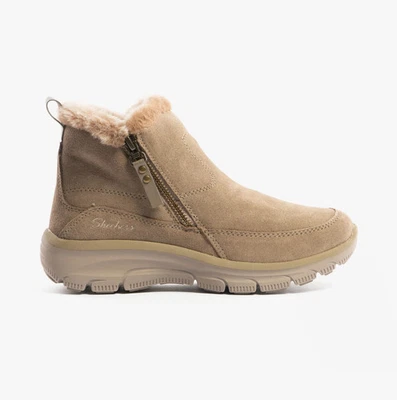 Skechers EASY GOING - COOL ZIP Womens Casual Zip Boots-Taupe