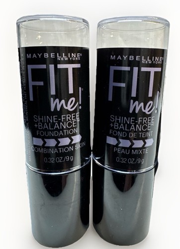 2 maybelline fit me! shine free+balance foundation 235 pure beige 0.32oz ea