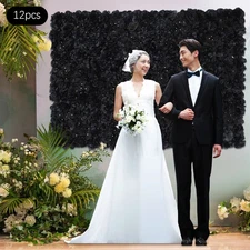 12 Pcs Flower Wall Panel, Artificial Flower Backdrop, Flower Panels For Backdrop