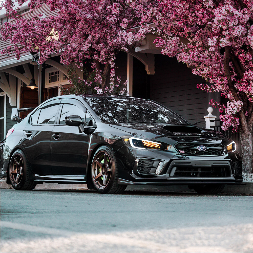 For 2015-2021 Subaru WRX STI Clear LED Sequential Signal Projector Headlights LR