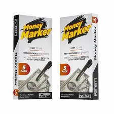 5 Pack Counterfeit Money Detector Pen Marker Fake Dollar Bill Currency Check