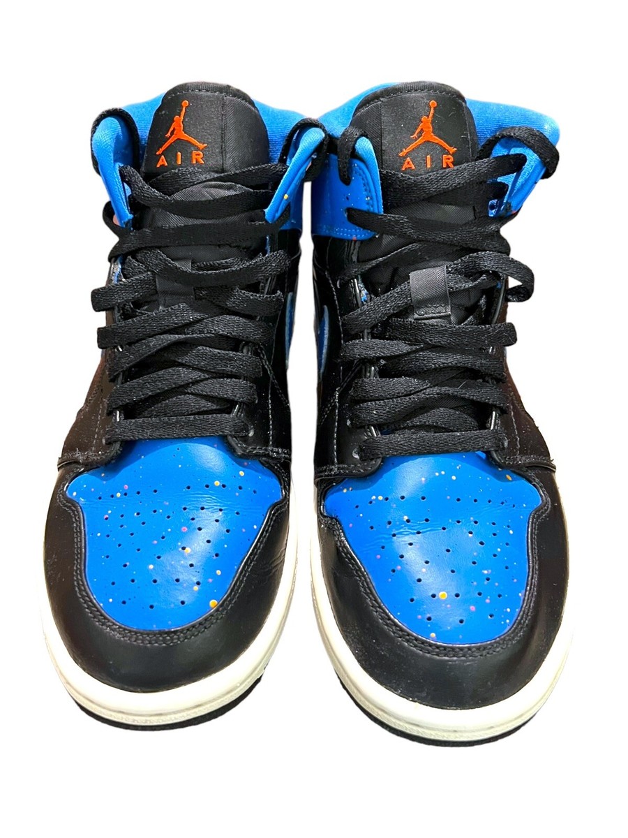 Size 7.5 Nike Air Jordan 1 Mid Royal Splatter 2018 - Men's 554724