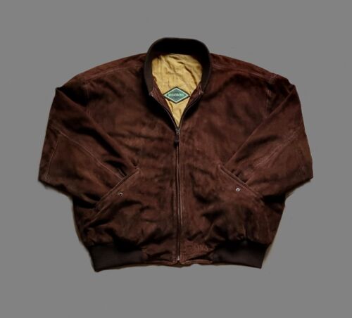 Vintage HUGO Boss Lederjacke 1989 L XL Ziegenleder Velours Dunkelbraun Italy - Bild 6 von 13