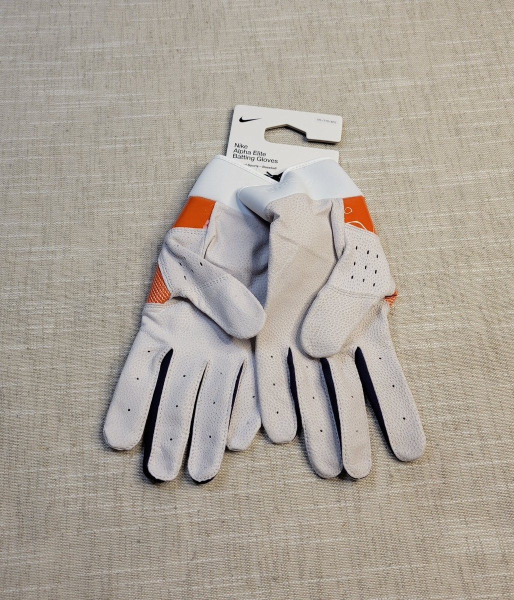 NIKE Alpha Elite Clemson Tigers Batting Gloves 2XL Mens Orange