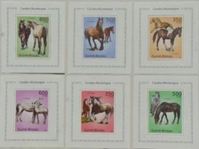 Mustangs Horses SET 6 SHEETS DELUXE Guinea-Bissau 2010 Mi.4993-98 #GB10612d