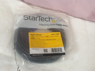 StarTech.com ultradünnes 2-in-1-USB-KVM-Kabel 15 ft