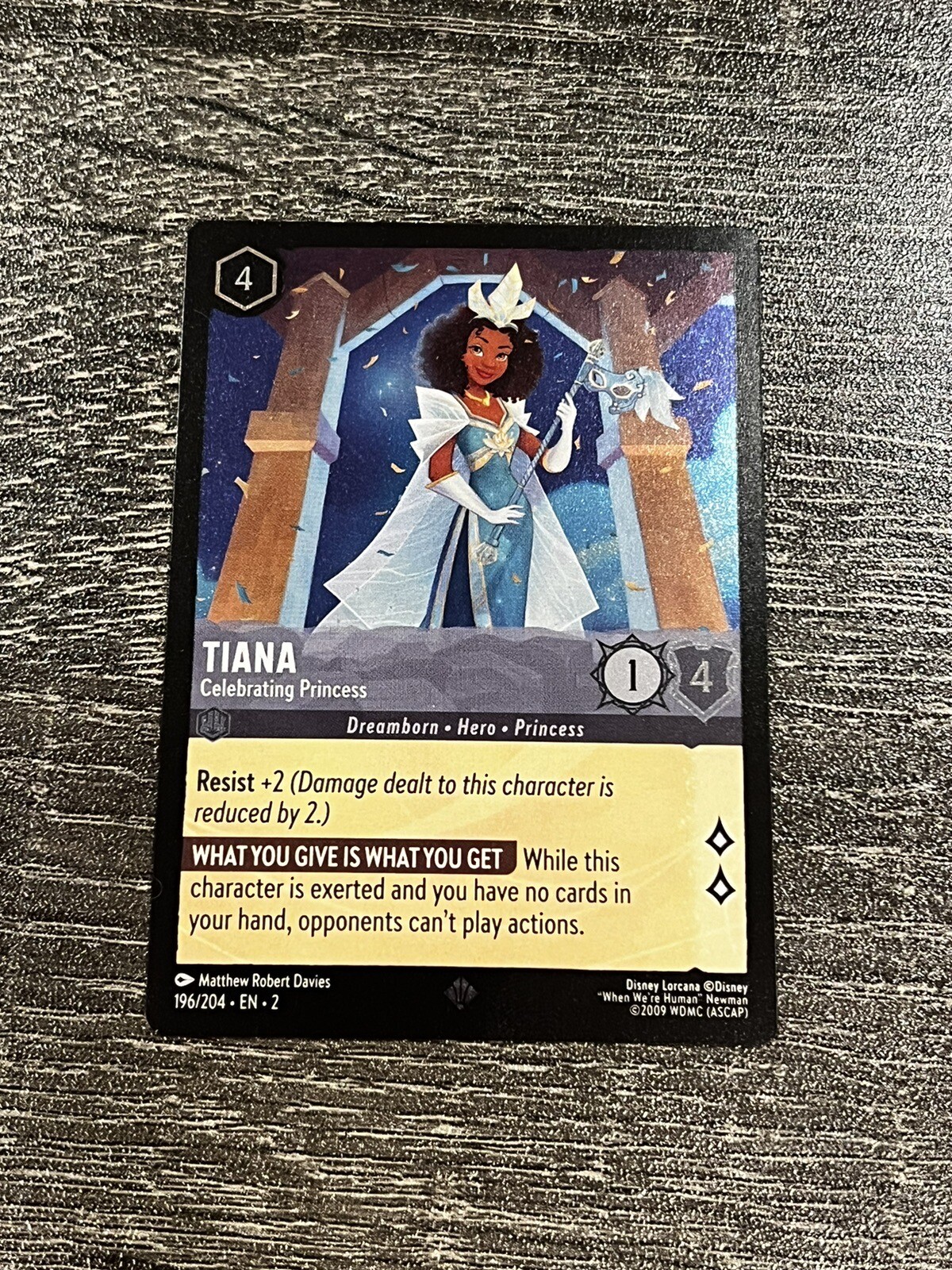 Lorcana Tiana 196/204 FOIL - Rise Of The Floodborn - Super Rare - MINT