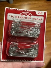 150 Christmas Silver Ornament Hooks Tree Hangers LARGE Metal New In Package