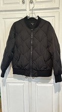 Universal Standard Sophia Quilted Bomber Jacket Size Xs Black Heavy Warm