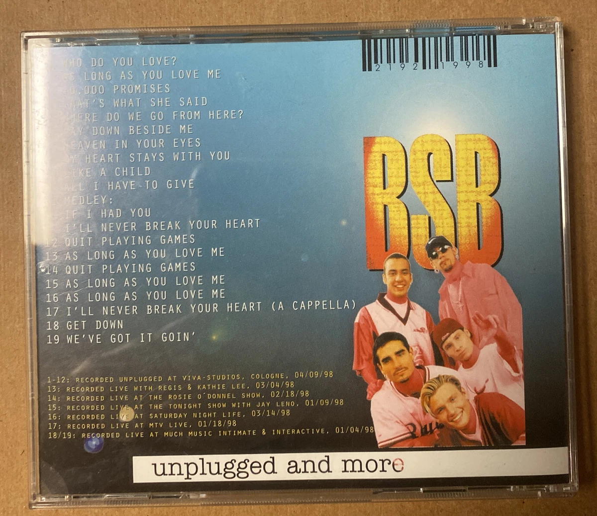 Backstreet Boys - Quit Playing Games (With My Heart) (12” Live Version)