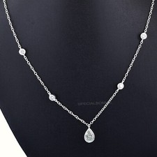 Gorgeous 3.20 Ct Certified White Diamonds Necklace.FREE Diamond studs.