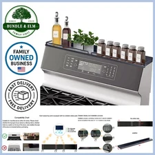 Stainless Steel Stove Top Shelf 30 inch Wall Mount Kitchen Organizer Black