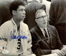 Kareem Abdul Jabbar & John Wooden Signed 8x10 Photo UCLA Bruins JSA N20360