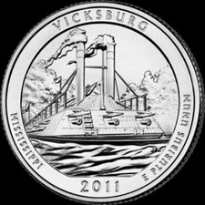 2011 P Vicksburg National Park Quarter Mississippi "Brilliant Uncirculated" ATB 