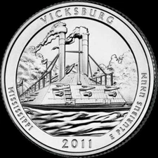 2011 P Vicksburg National Park Quarter Mississippi "Brilliant Uncirculated" ATB 