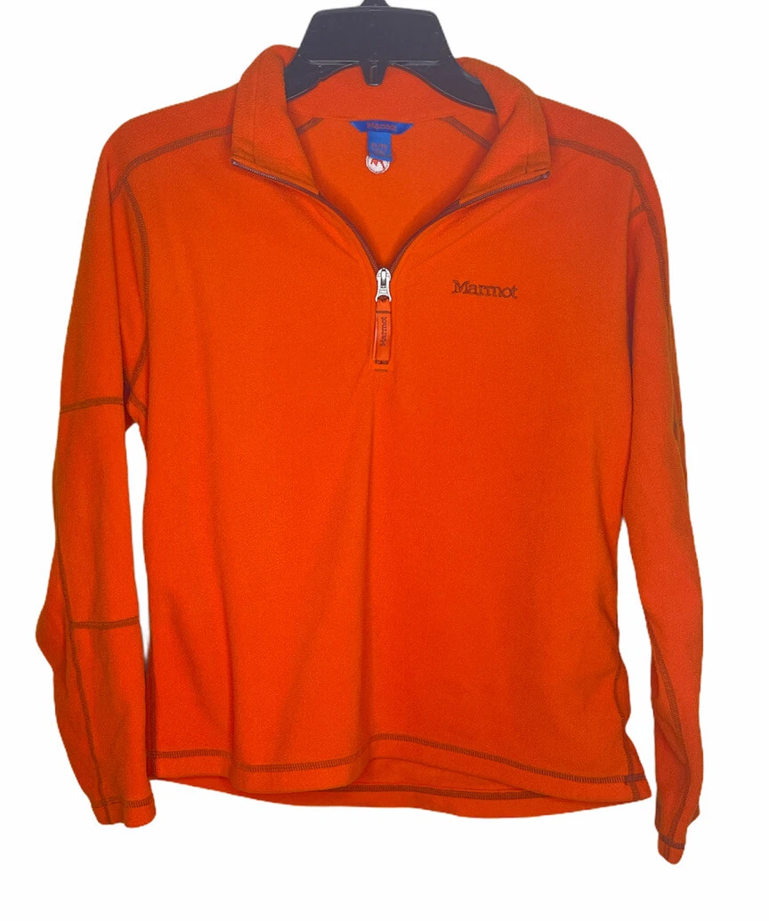 Marmot Kids Fuzzy Fleece Full Zip Jacket Kids sz XL Orange