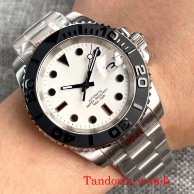 40mm Sapphire Crystal White Dial NH35A PT5000 Automatic Men's Watch Date Oyster