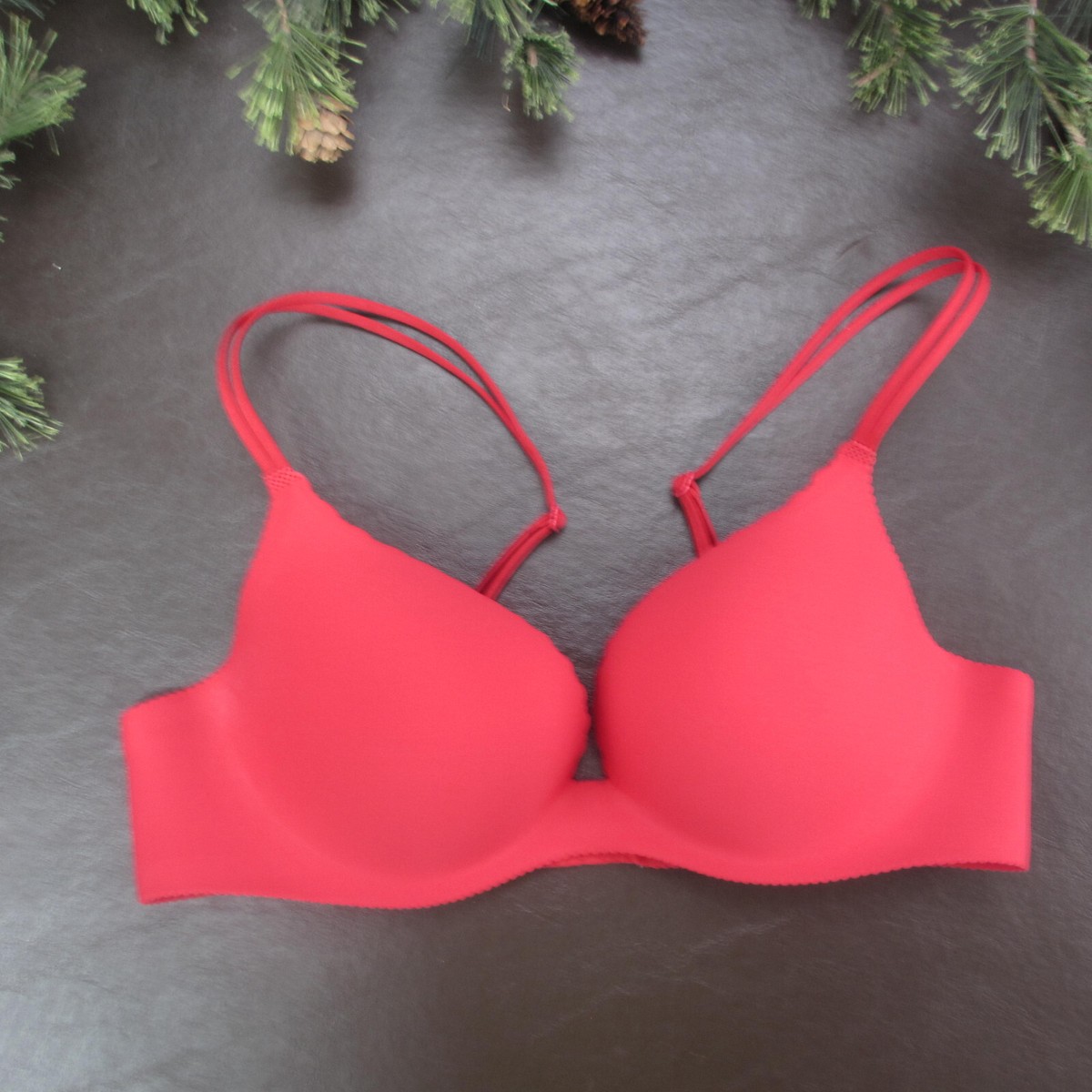 Victoria's Secret Bra 34B Red Padded Underwire Adjustable Clasp