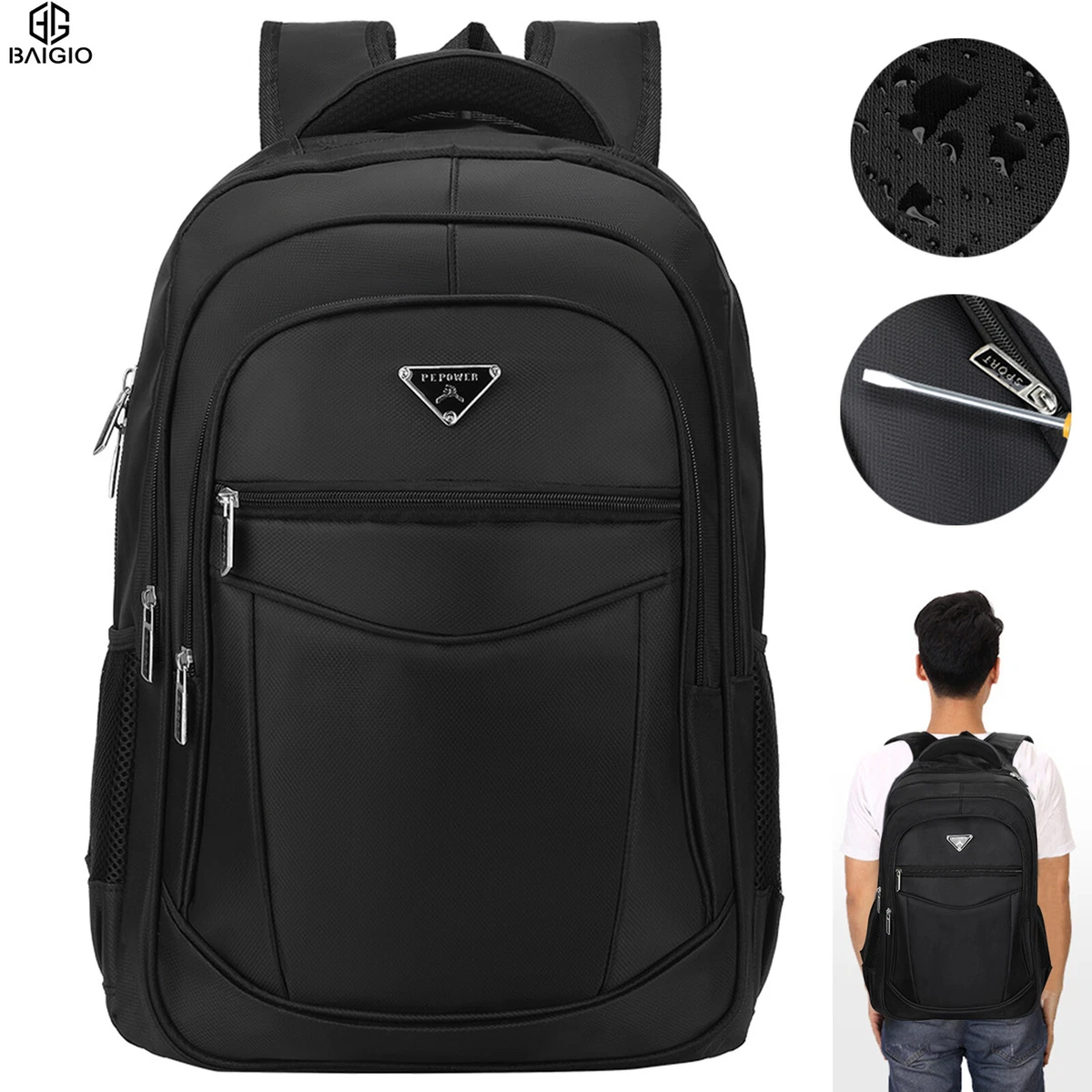 Men Women Backpack Waterproof Large Bussiness School Travel Laptop Rucksack  Bag