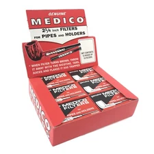 Genuine Medico Tobacco Pipe & Cigar Holder Filters BOX of 120 -NEW 2 1/4" Filter