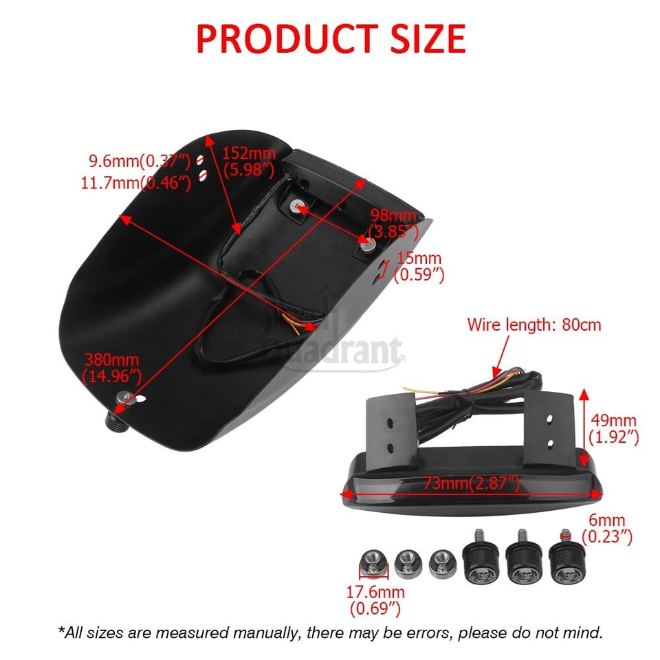 For Harley Sportster 883 1200 2006-2023 Rear Fender W/ Smoked Tail Signal Light - Image 3 of 4
