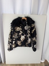 Nwt Catherine Malandrino Jacket Xs Blk/gold/silver Dressy Detachable Collar $138