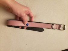 Pink Leather Dog Collar