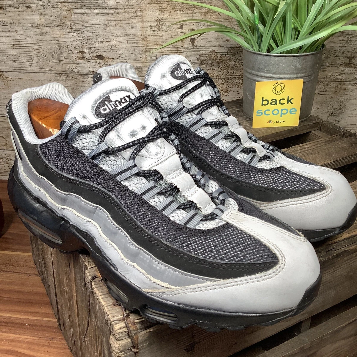 Nike Air Max 95 Essential Black/Wolf Grey/Cool Grey Trainers 1 90 97 98  Mens UK8 | eBay