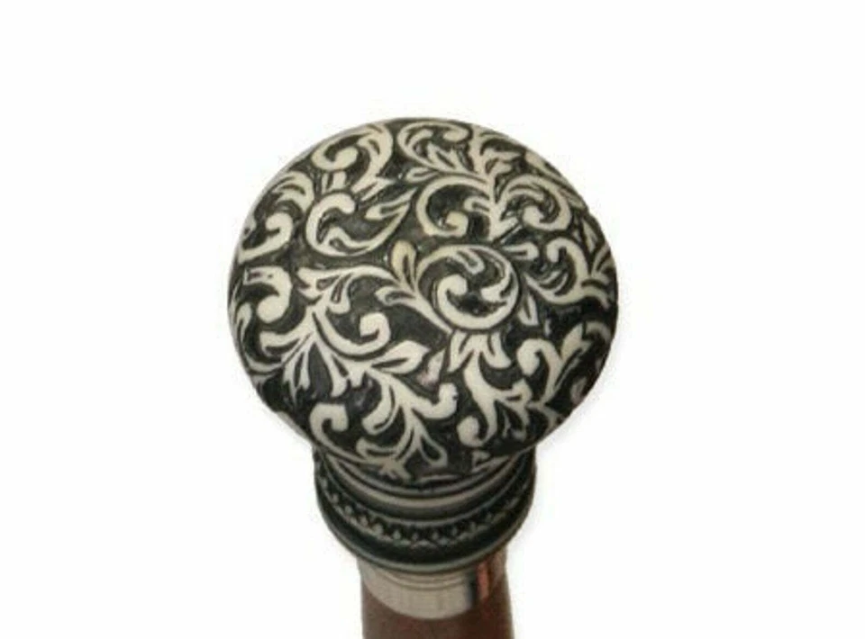 Bastón de filigrana FUNCIONANDO - Bastón de madera de marfil sintético hombres mujeres Foto 3 de 4