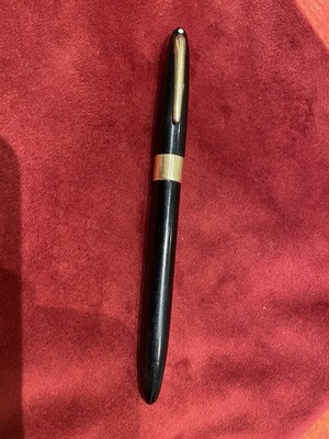 VINTAGE SHEAFFER STATESMAN SCHNORCHEL FÜLLFEDERHALTER schwarz PALLADIUM SILBER FEIN NIB 