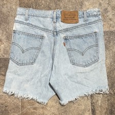 Vintage Levis Shorts 550 Size 31 Light Wash High Rise Cutoff Orange Tab Rodeo