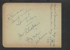 Ozzie Nelson & Harriet Nelson - Signed Autograph Book Page -  Ozzie & Harriet