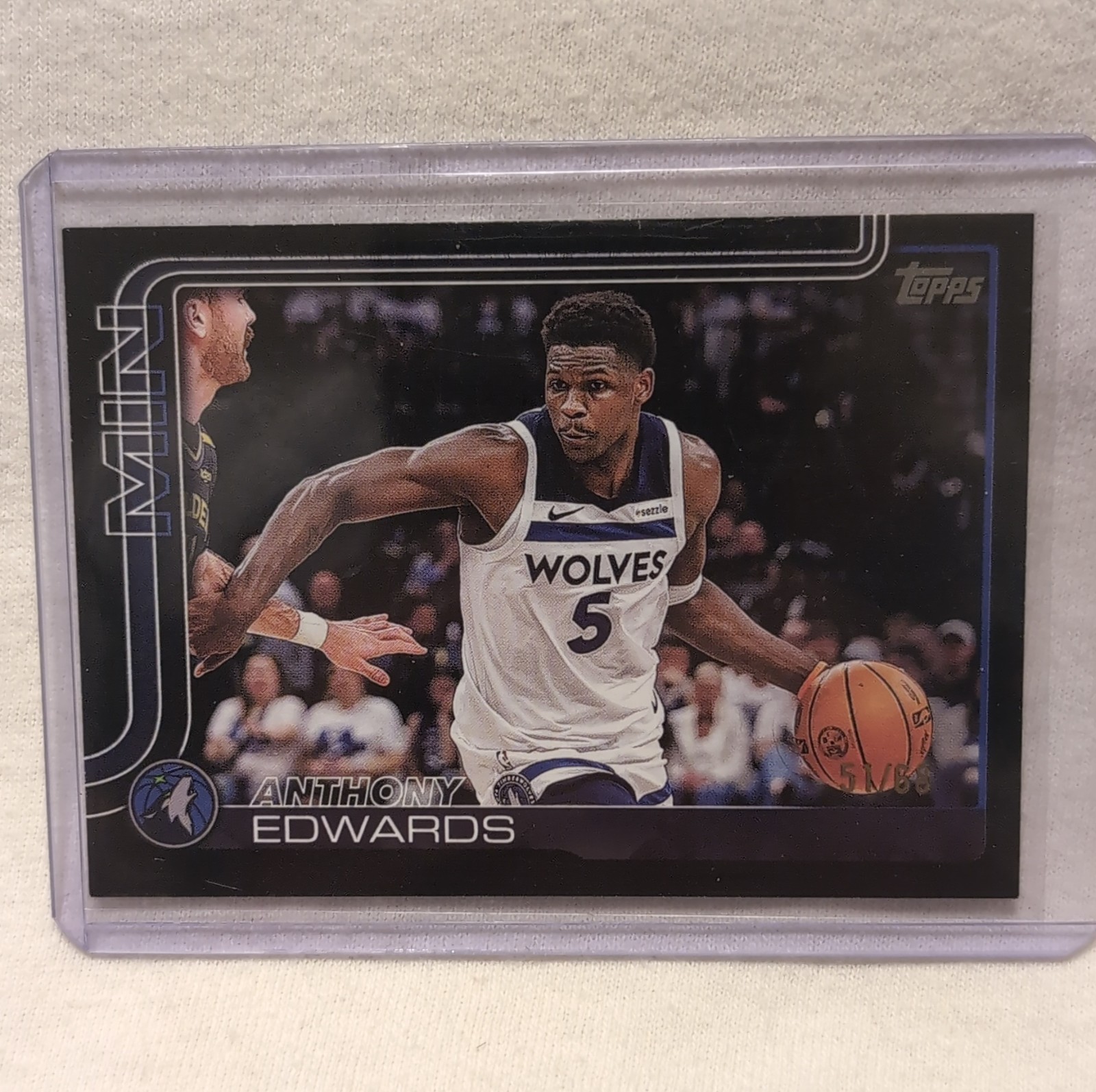 2025-26 Topps Anthony Edwards #108 Black /68 Minnesota Timberwolves Basketball