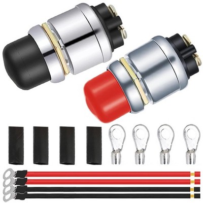 2 Stück Schwerlast Drucktaster Momentschalter 12V 50A Wasserdicht Drucktaster Mama